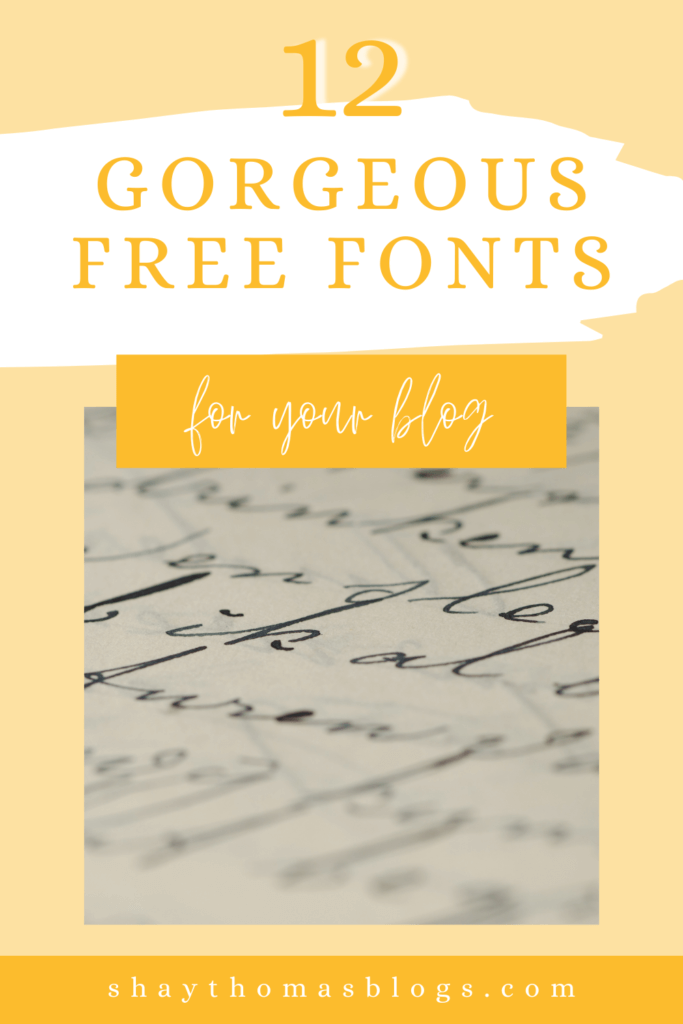12 GORGEOUS FREE FONTS FOR BLOG